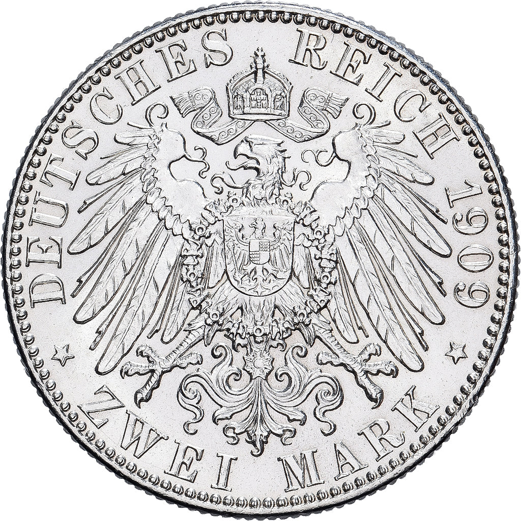 Deutschland, Friedrich August III, 2 Mark, University of Leipzig, 1909