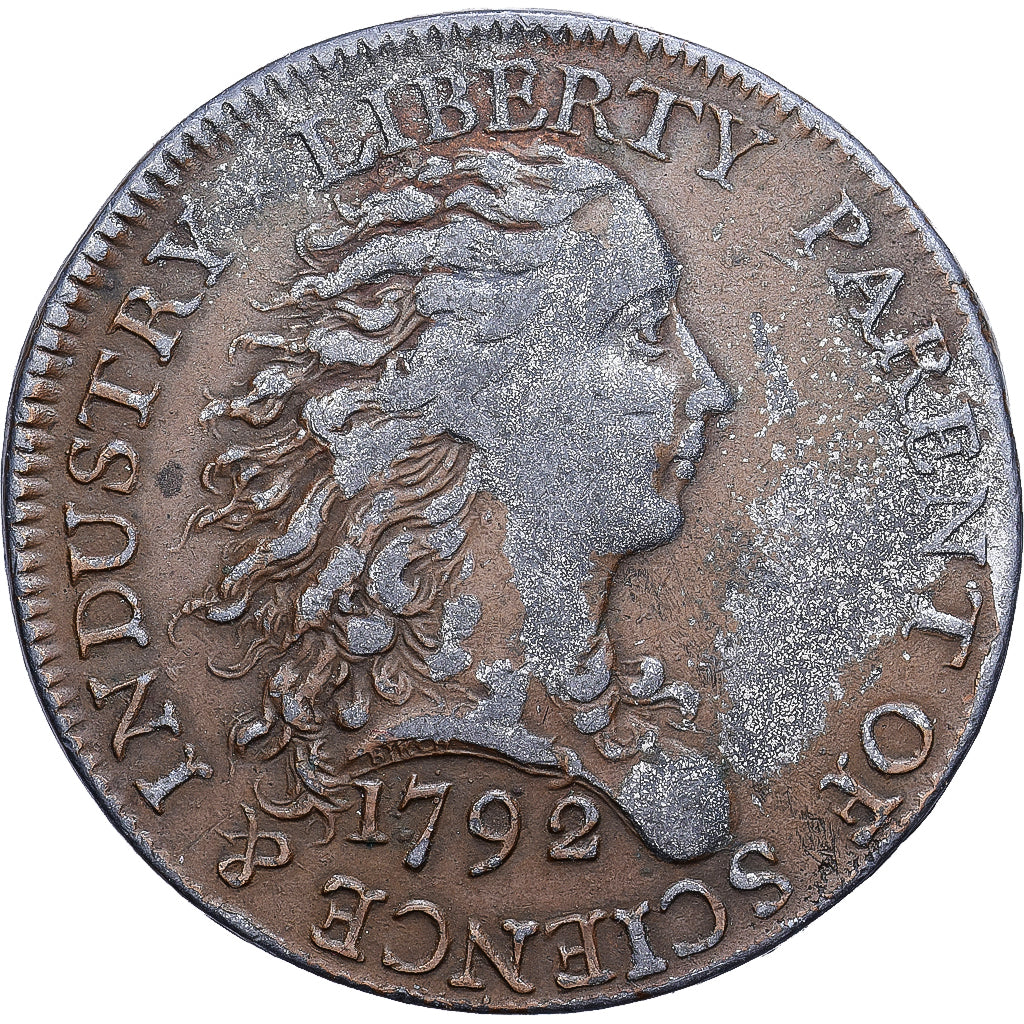 Estados Unidos da América, Cent, 1792, U.S. Mint, Lead-Bronze, EF(40-45)