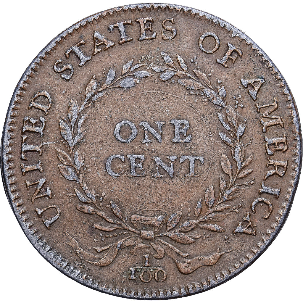 Estados Unidos da América, Cent, 1792, U.S. Mint, Lead-Bronze, EF(40-45)