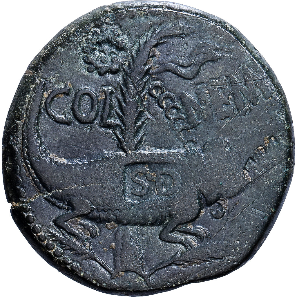 Roman Empire, Augustus & Agrippa, As, 9-3 BC, Nemausus, Bronze, S, RIC:158