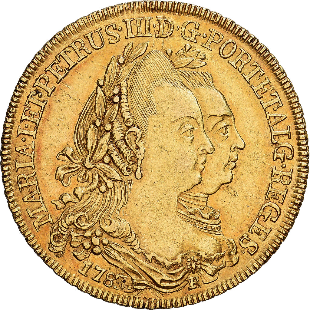 Brasilien, Maria I and Pedro III, Peca, 6400 Reis, 1783, Casa da Moeda, Gold