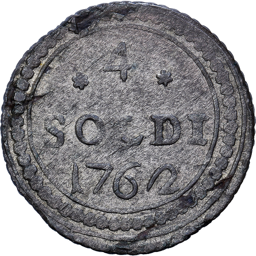 Corsican Republic, Pascal Paoli, 4 Soldi, 1762, Murato, Billon, VF(20-25)