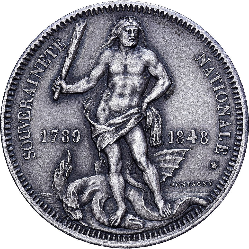 Francia, Module 5 francs, 1848, MDP, ESSAI, Silver Plated Bronze, EBC