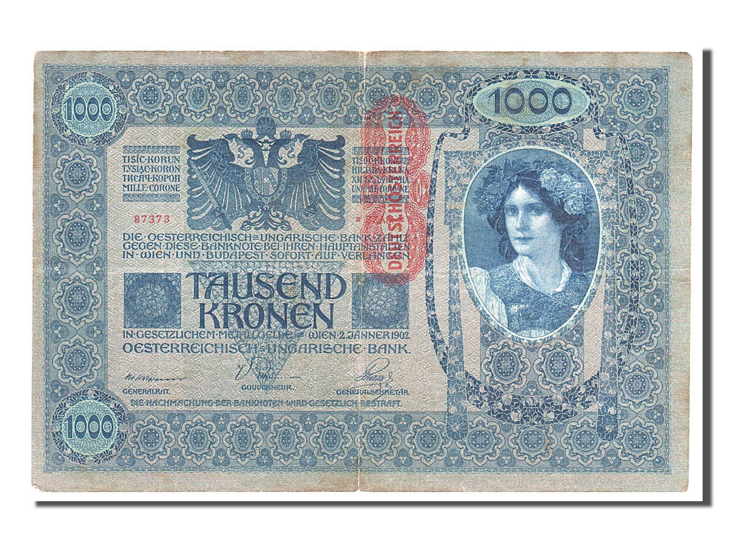 Banknote, Austria, 1000 Kronen, 1902, 1902-01-02, VF(20-25)