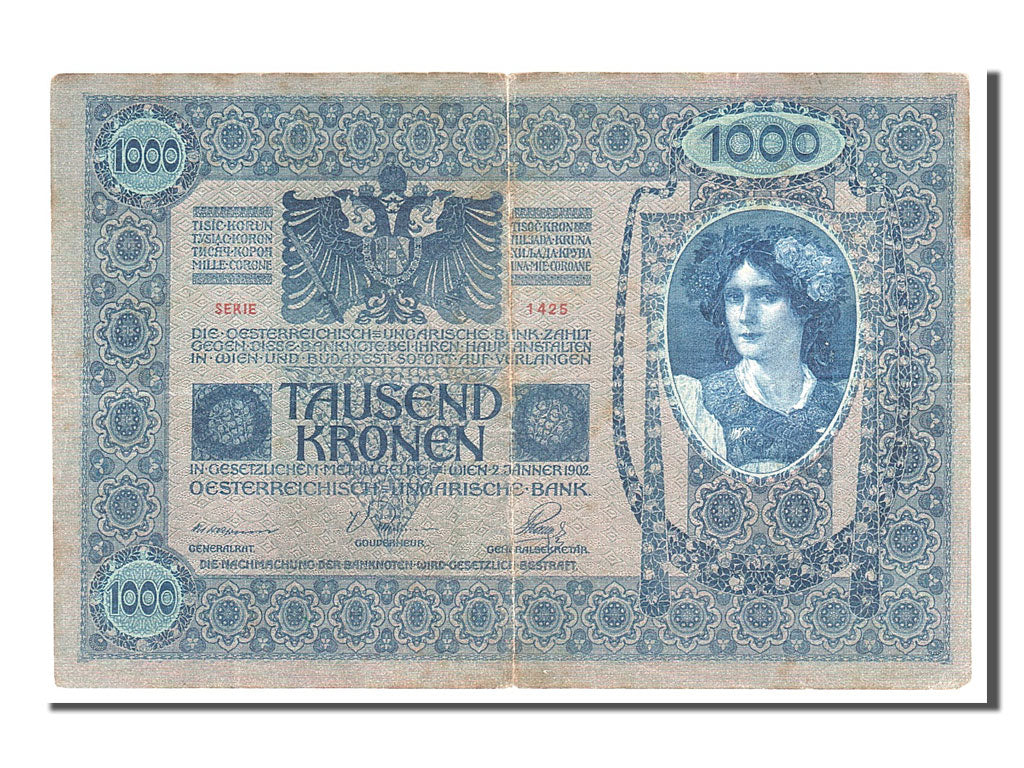Banknote, Austria, 1000 Kronen, 1902, 1902-01-02, VF(20-25)