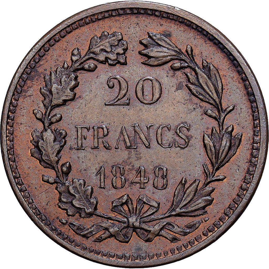 Frankreich, 20 Francs, 1848, Piéfort, Kupfer, VZ, Gadoury:1036