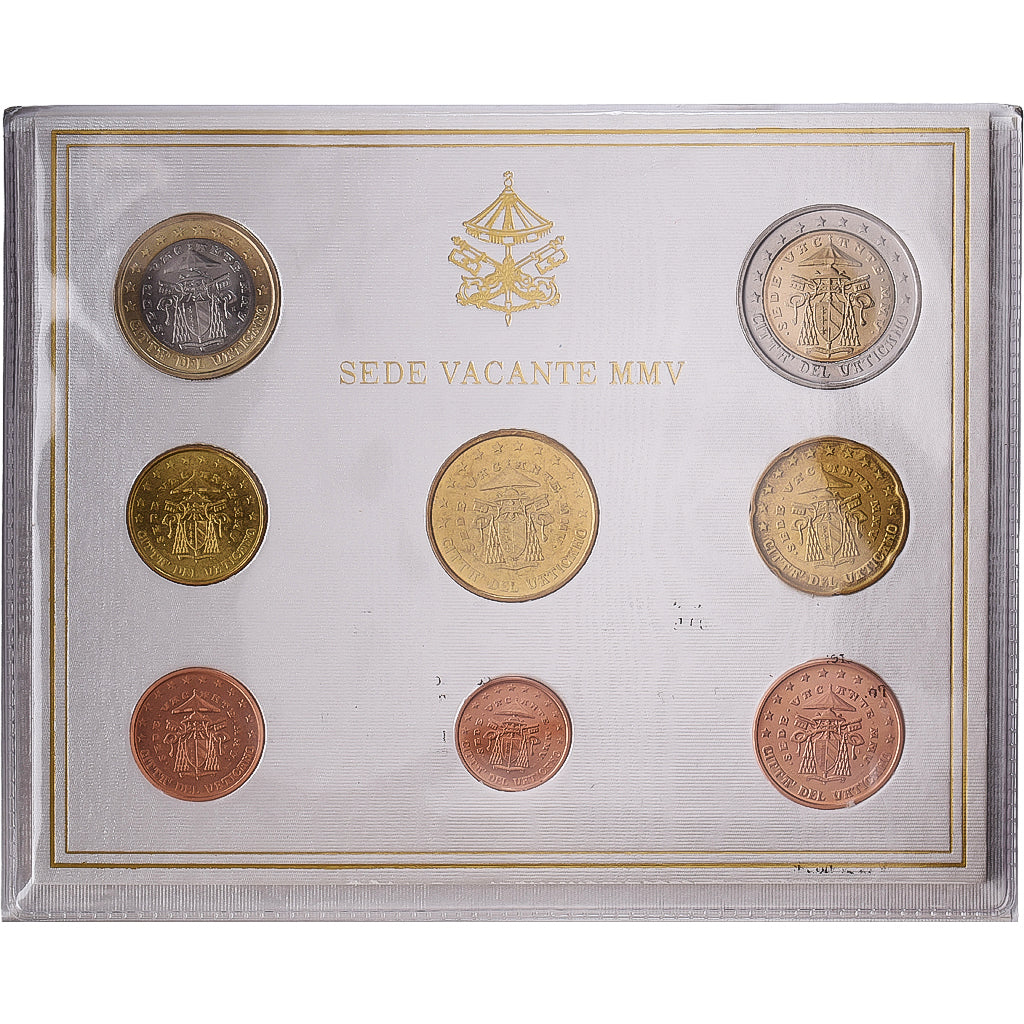 CITTÀ DEL VATICANO, Set 1 ct. - 2 Euro, Série BU, 2005, Rome, N.C., FDC