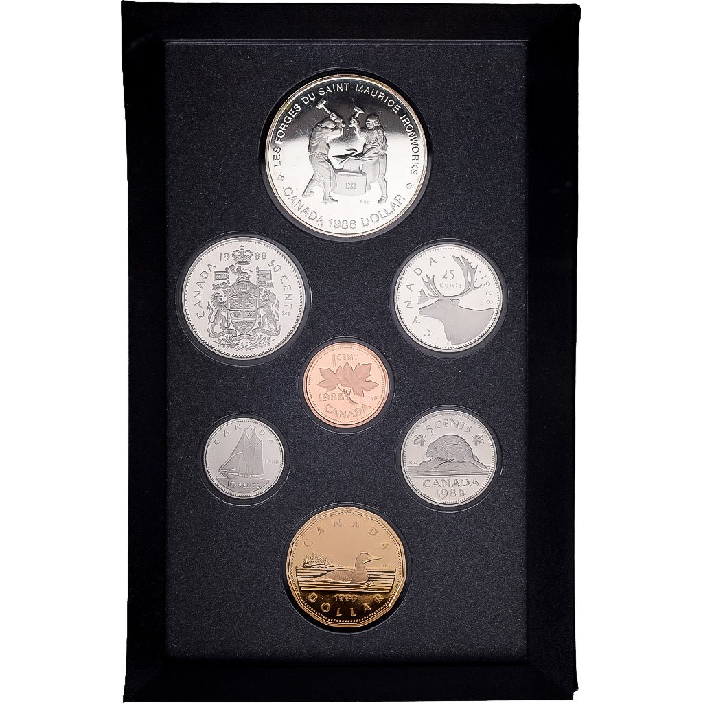 Canadá, Set 1 ct. - 1 Dollar + 1 Dollar, 1988, Royal Canadian Mint, Prueba, Sin