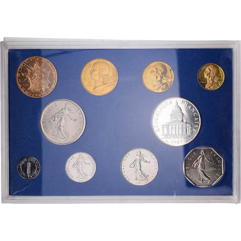 Francja, Coffret 1 c. à 100 frs., 1987, MDP, Série BU, ND, MS(65-70)