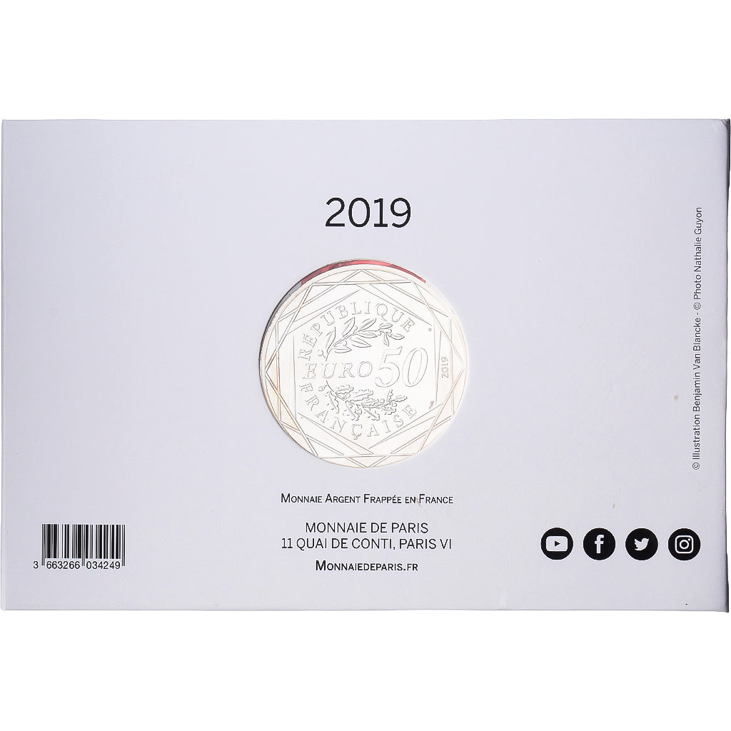 Francia, 50 Euro, Pièce d'Histoire - Le Drapeau Français, BU, 2019, MDP