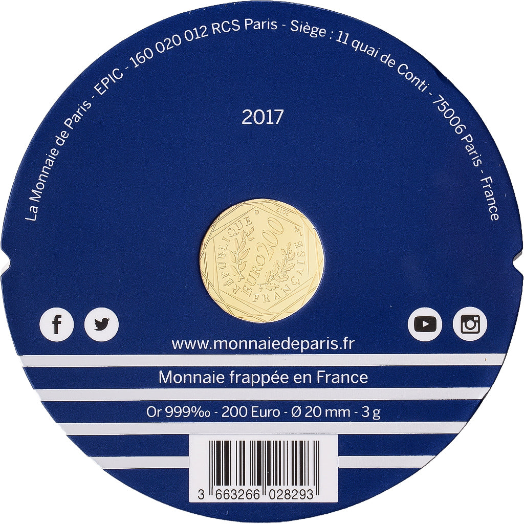 Francja, 200 Euro, Jean-Paul Gaultier - La France, Proof, 2017, MDP, Złoto