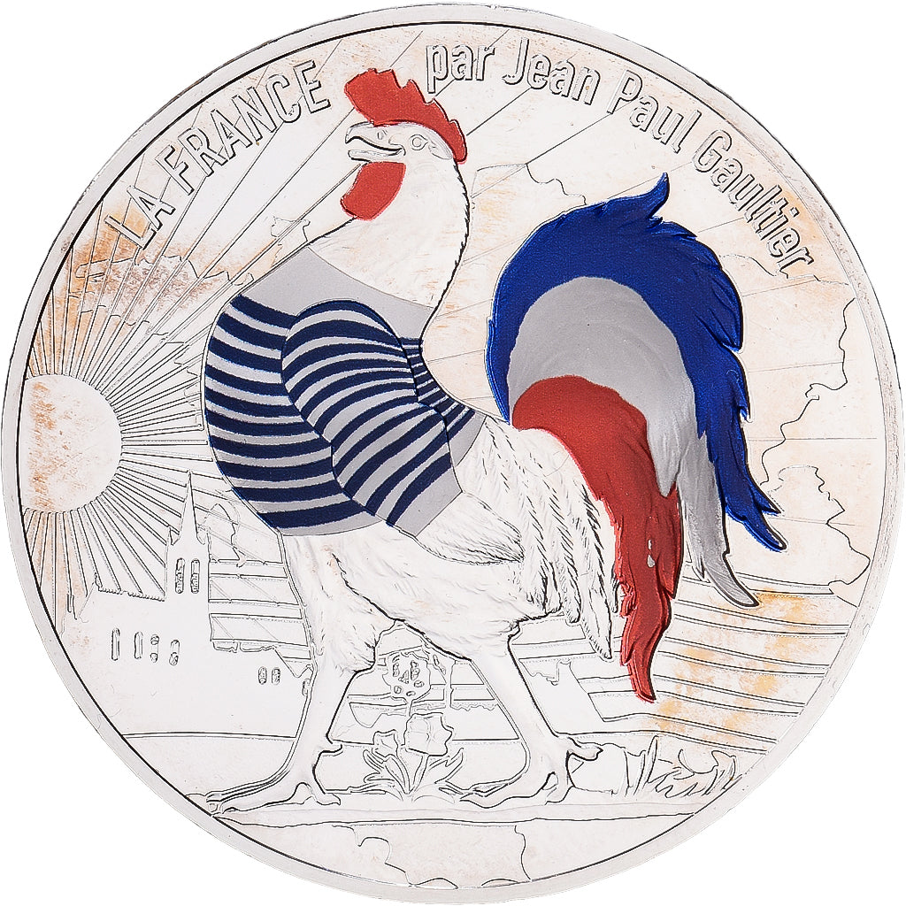 França, 50 Euro, Jean-Paul Gaultier - Coq Marinière, 2017, MDP, Prata
