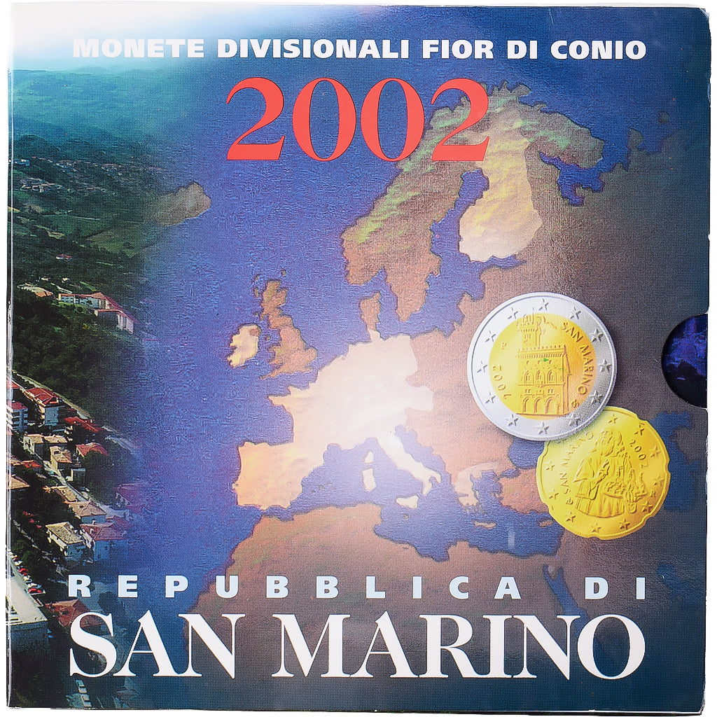 San Marino, Set 1 ct. - 2 Euro, série FDC, 2002, Rome, STGL