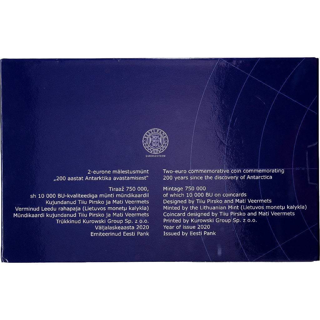 Estonia, 2 Euro, Antarctica, BU, 2020, Lithuanian Mint, Bi-Metallic, STGL, KM:94