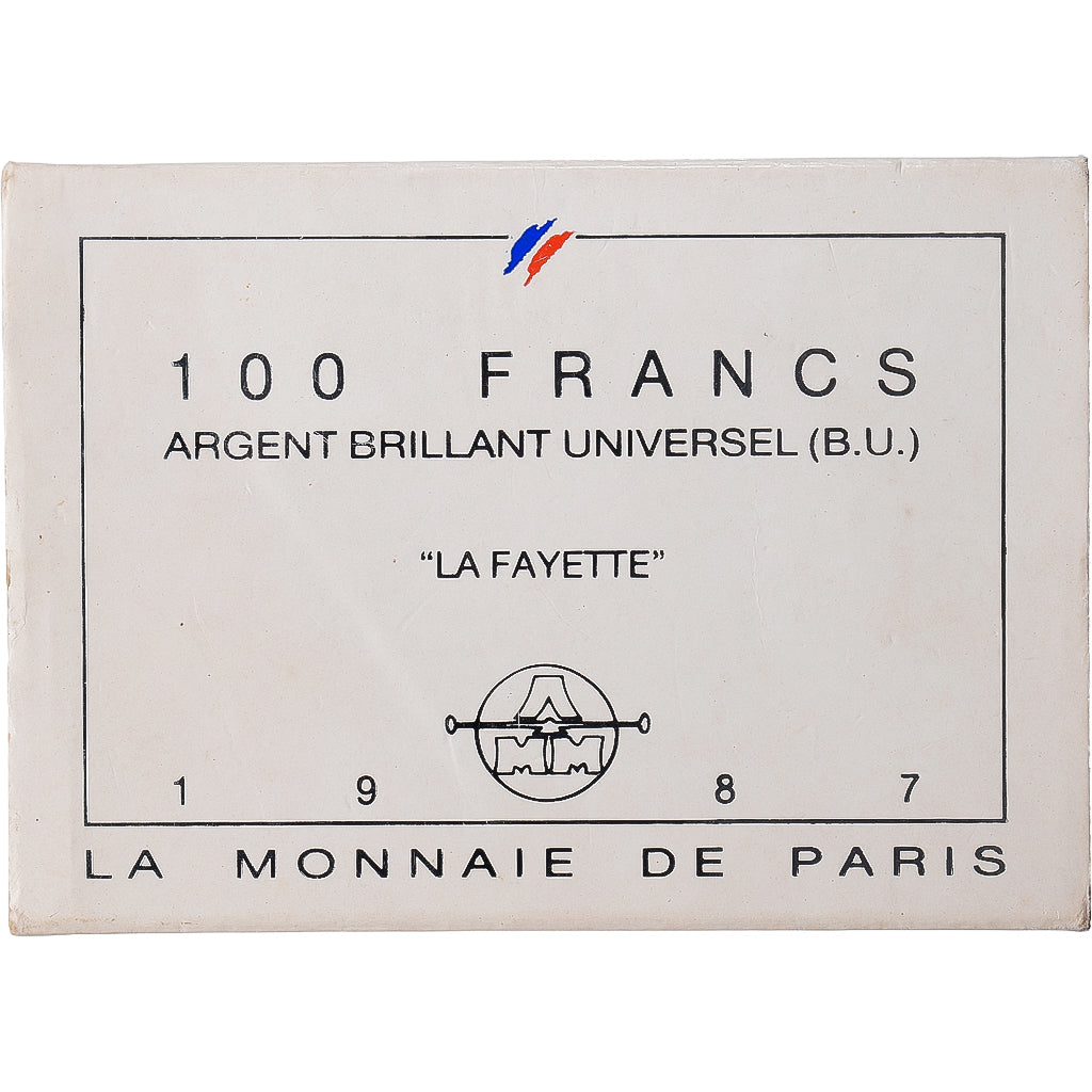 Frankreich, 100 Francs, Général La Fayette, 1987, MDP, BU, Silber, STGL