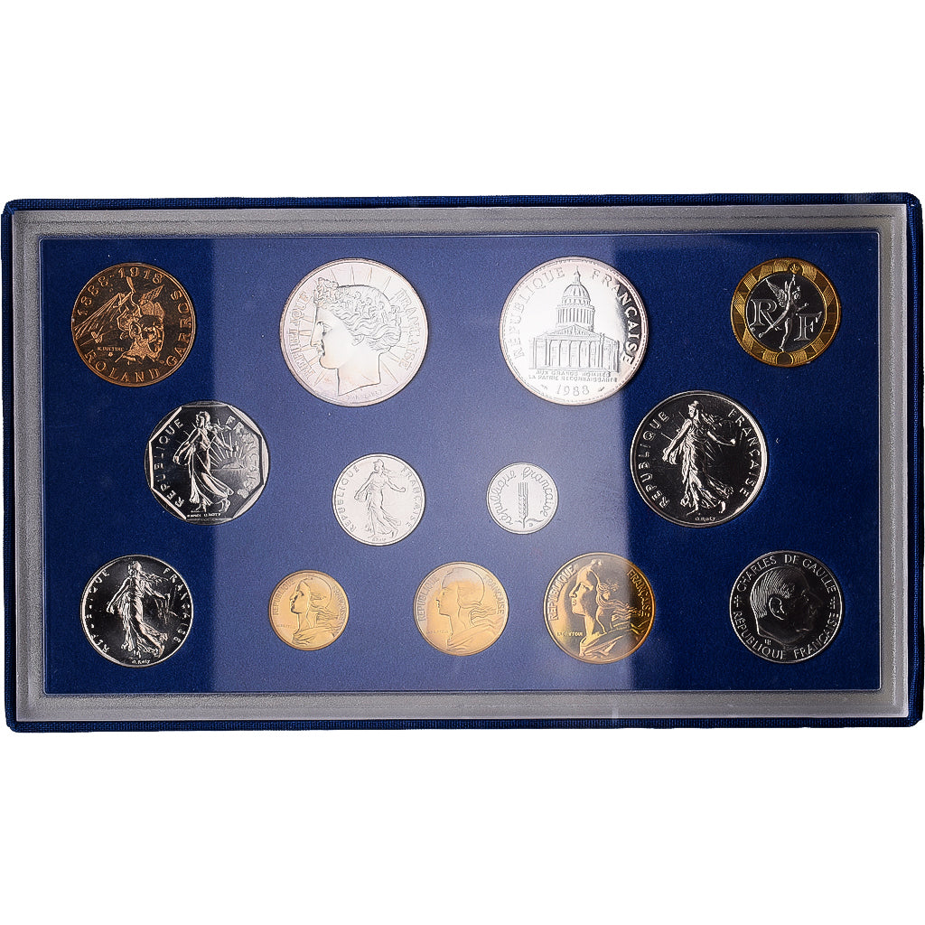 Francia, Coffret 1 c. à 100 frs., 1988, MDP, N.C., FDC