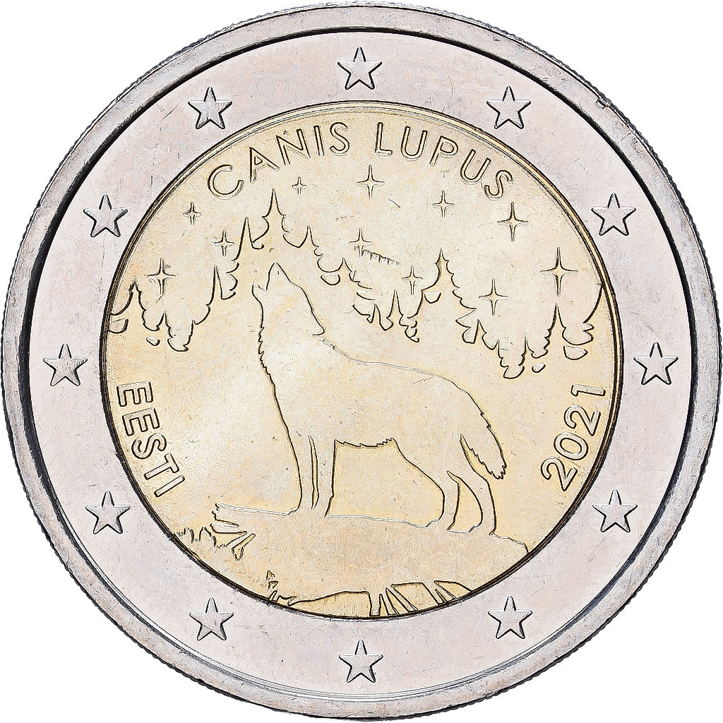 Estonia, 2 Euro, Wolf, 2021, Vantaa, Bi-Metallic, STGL, KM:98