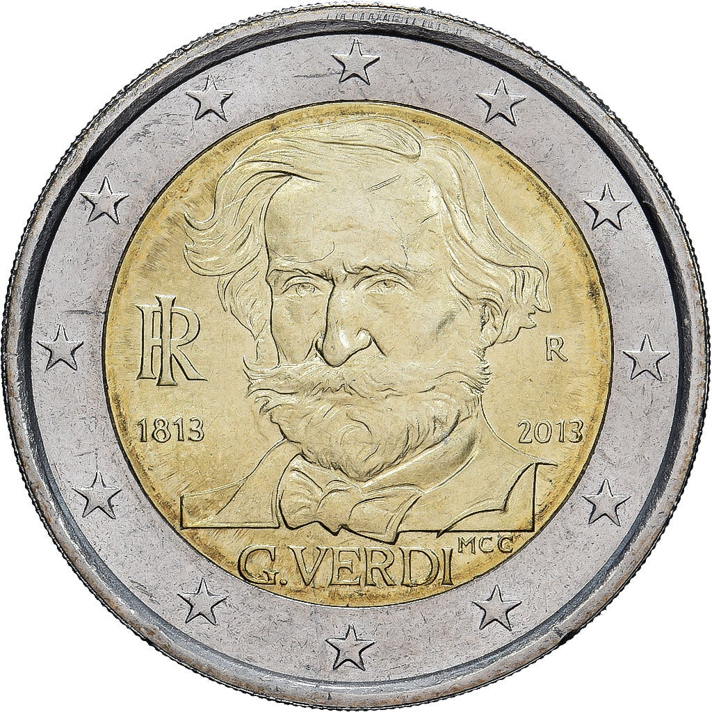 Italia, 2 Euro, Giuseppe Verdi, 2013, Rome, Bi-metallico, FDC, KM:357