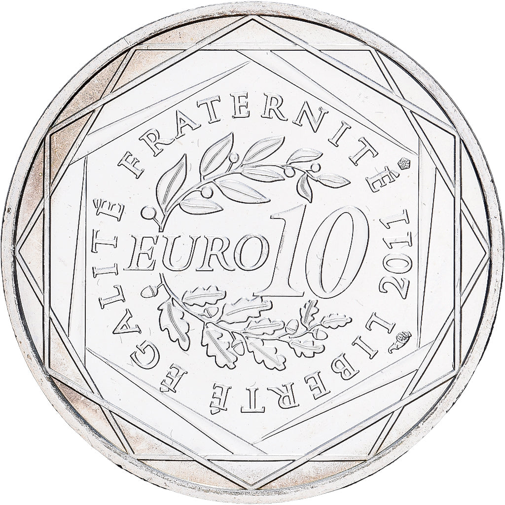 France, 10 Euro, Picardie, 2011, MDP, Silver, MS(63), KM:1747