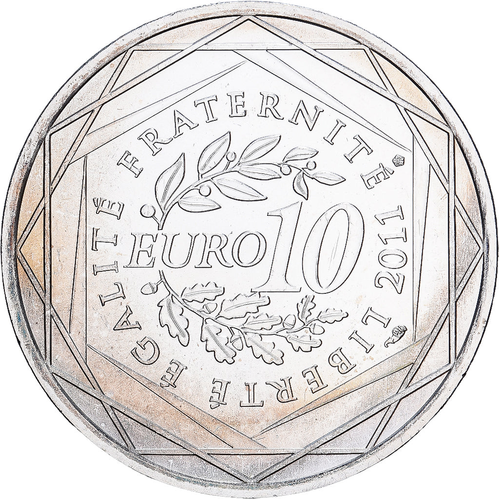 France, 10 Euro, Bourgogne, 2011, MDP, Silver, MS(63), KM:1731