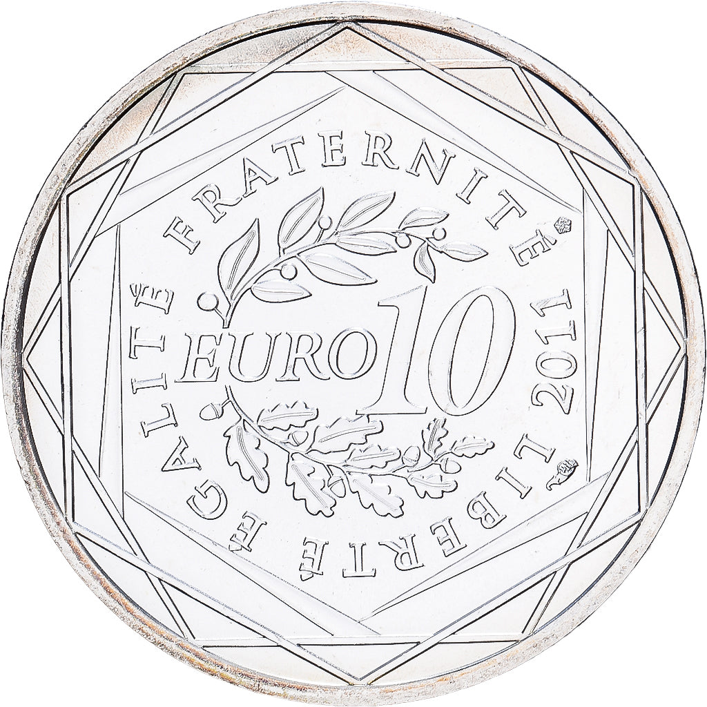 France, 10 Euro, Martinique, 2011, MDP, Silver, MS(63), KM:1744