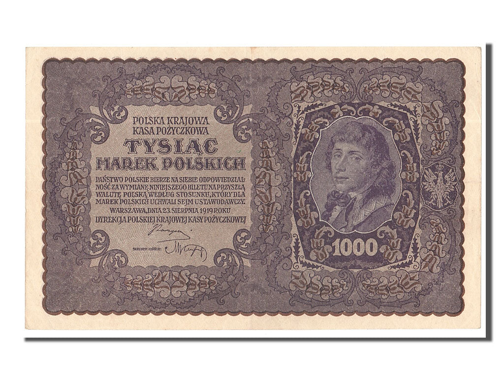 Banknote, Poland, 1000 Marek, 1919, 1919-08-23, AU(55-58)