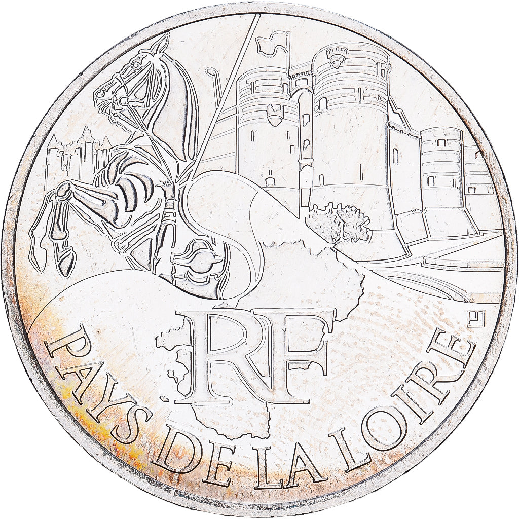 France, 10 Euro, Pays de la Loire, 2011, MDP, Argent, SPL, KM:1746