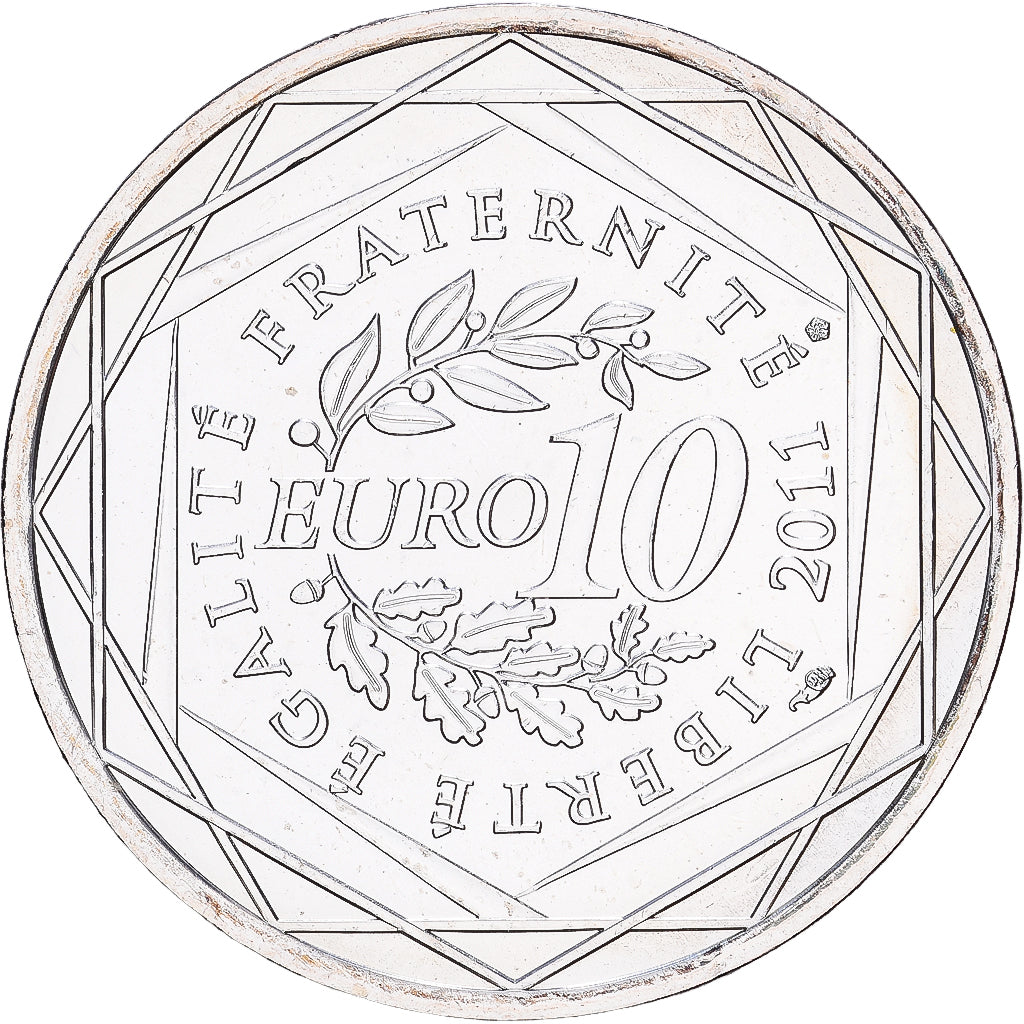 France, 10 Euro, Alsace, 2011, MDP, Silver, MS(63), KM:1734