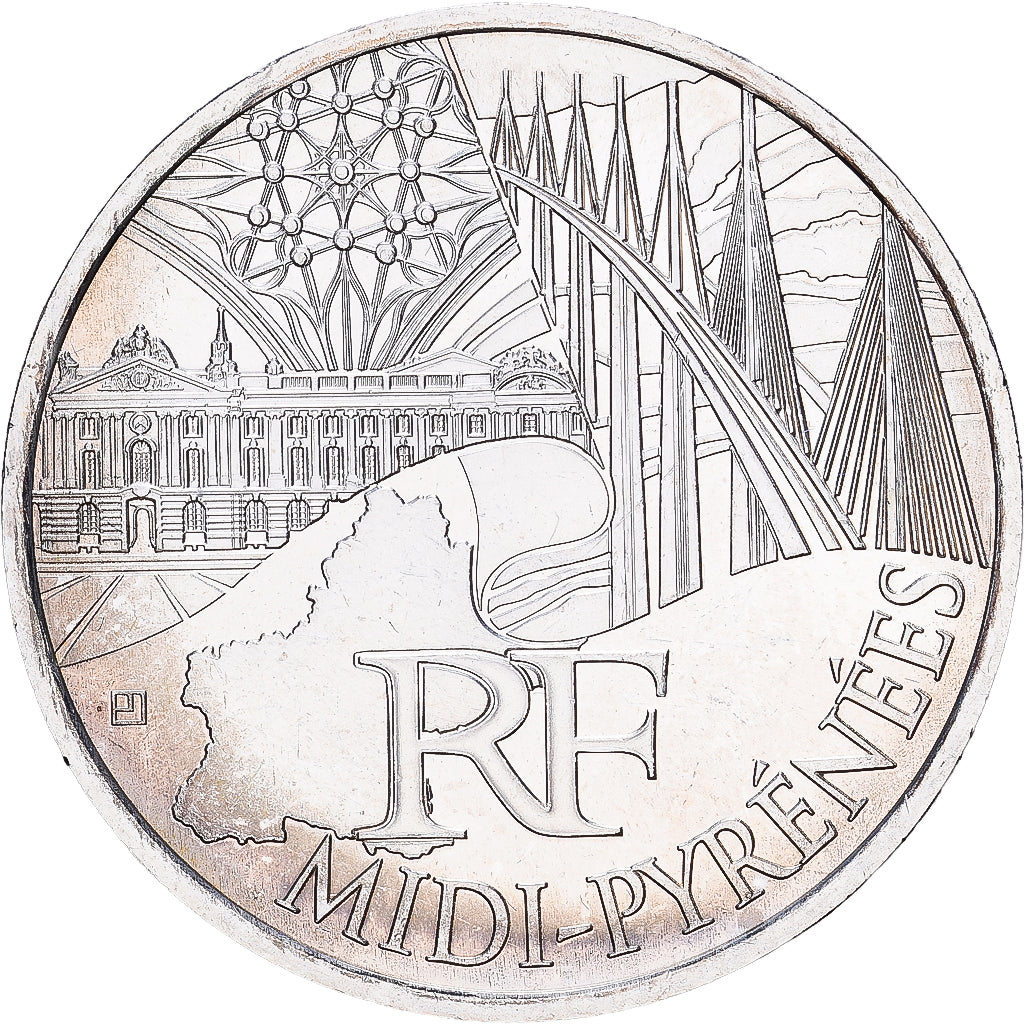 Francia, 10 Euro, Midi-Pyrénées, 2011, MDP, Plata, SC, KM:1752