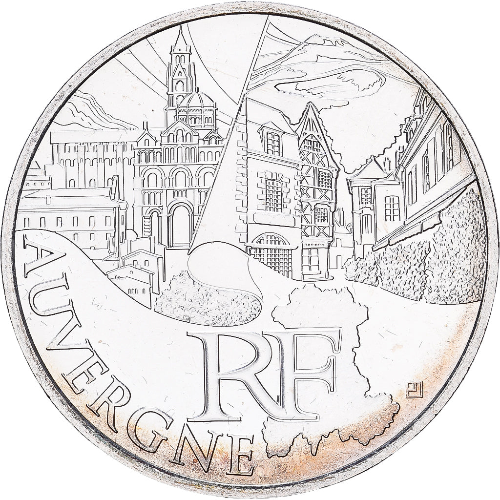 France, 10 Euro, Auvergne, 2011, MDP, Silver, MS(63), KM:1728