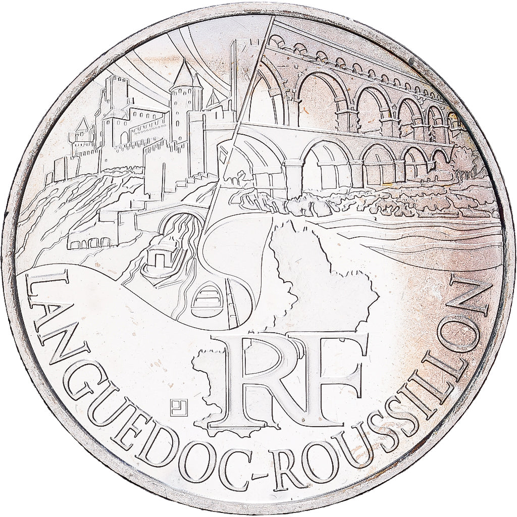 France, 10 Euro, Languedoc-Roussillon, 2011, MDP, Silver, MS(63), KM:1741