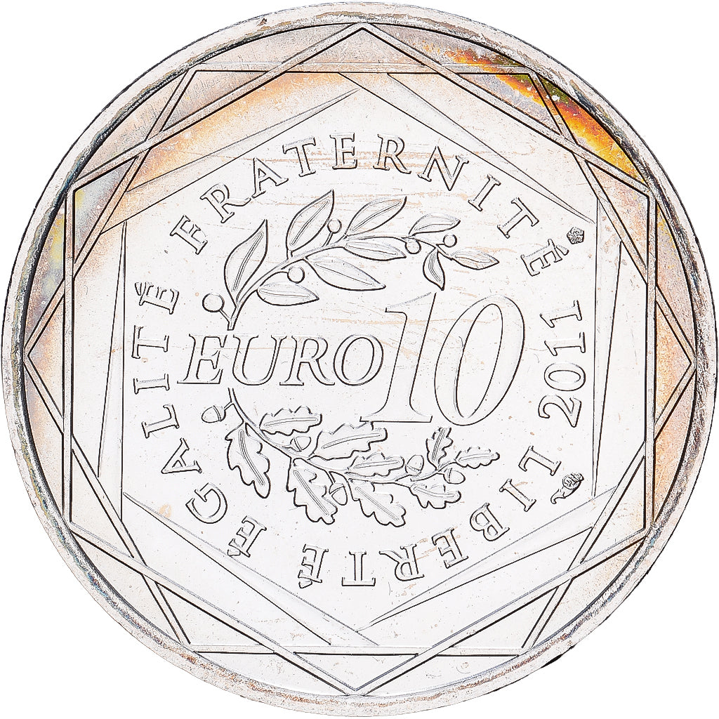 France, 10 Euro, Languedoc-Roussillon, 2011, MDP, Silver, MS(63), KM:1741