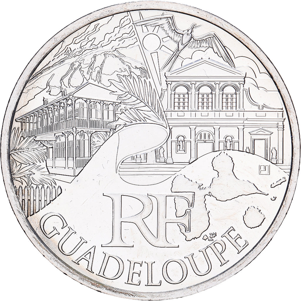 Francia, 10 Euro, Guadeloupe, 2011, MDP, Plata, SC, KM:1737