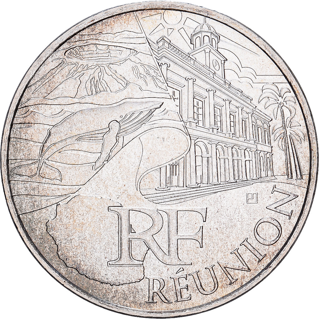 Francja, 10 Euro, Réunion, 2011, MDP, Srebro, MS(63), KM:1750