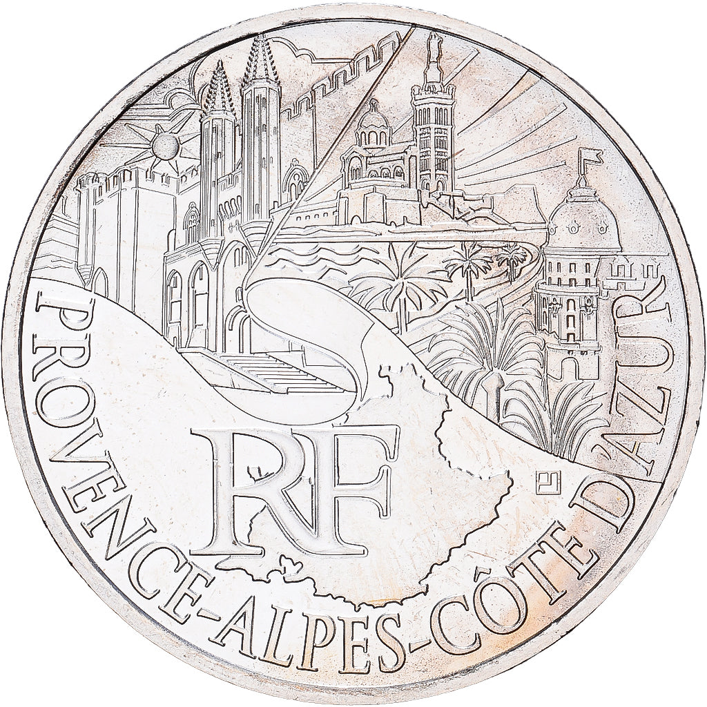 France, 10 Euro, Provence-Alpes-Côte d'Azur, 2011, MDP, Silver, MS(63), KM:1749