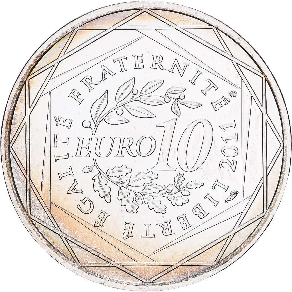 França, 10 Euro, Ile de France, 2011, MDP, Prata, MS(63), KM:1739