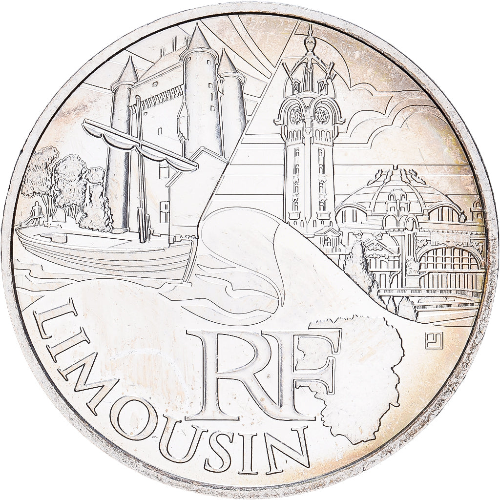 France, 10 Euro, Limousin, 2011, MDP, Silver, MS(63), KM:1742