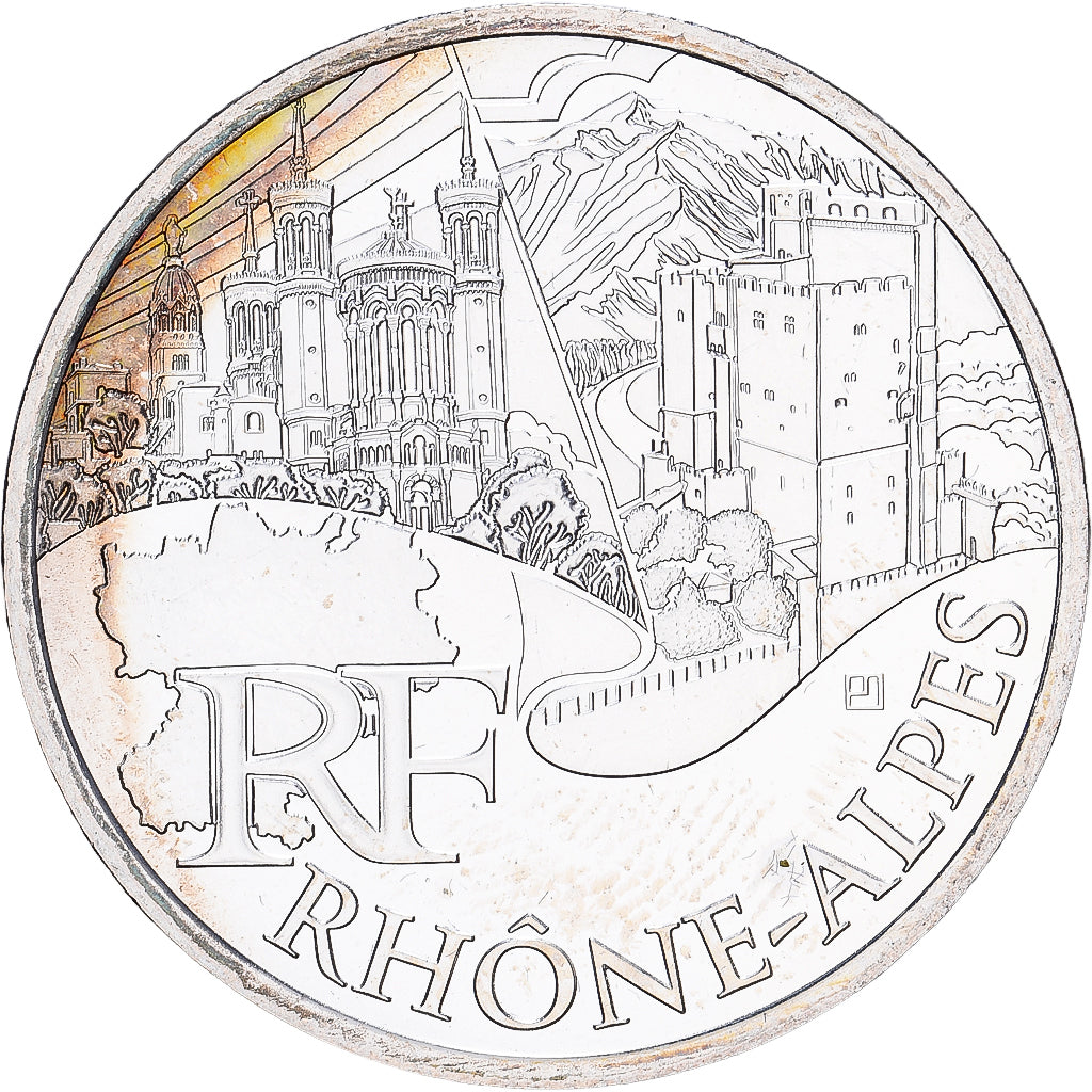 France, 10 Euro, Rhône-Alpes, 2011, MDP, Argent, SPL, KM:1751