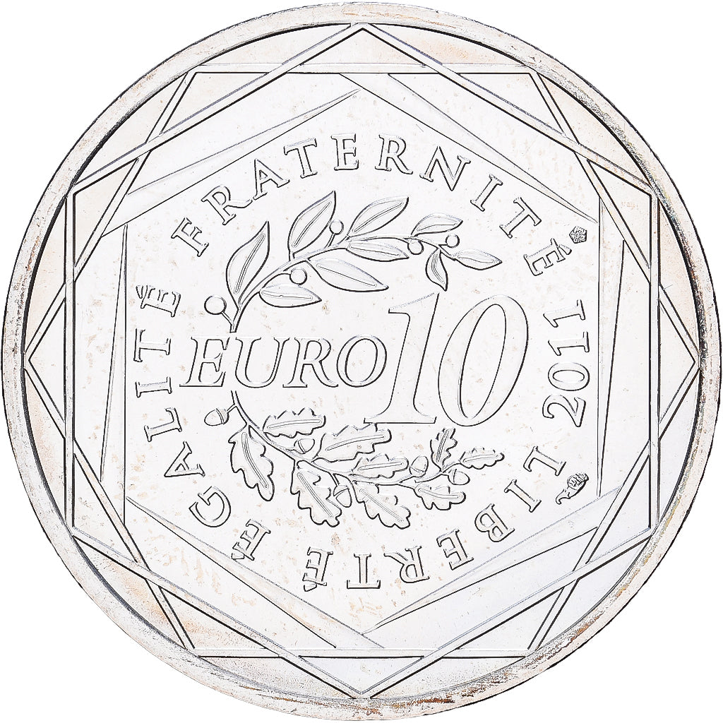 France, 10 Euro, Rhône-Alpes, 2011, MDP, Argent, SPL, KM:1751
