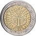 France, 2 Euro, error off center strike, 2001, MDP, Bi-Metallic, MS(63), KM:1289