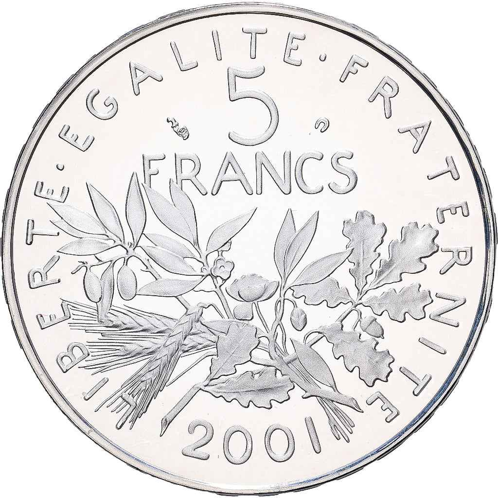 France, 5 Francs, 2001, MDP, BE, Argent, FDC, KM:1309