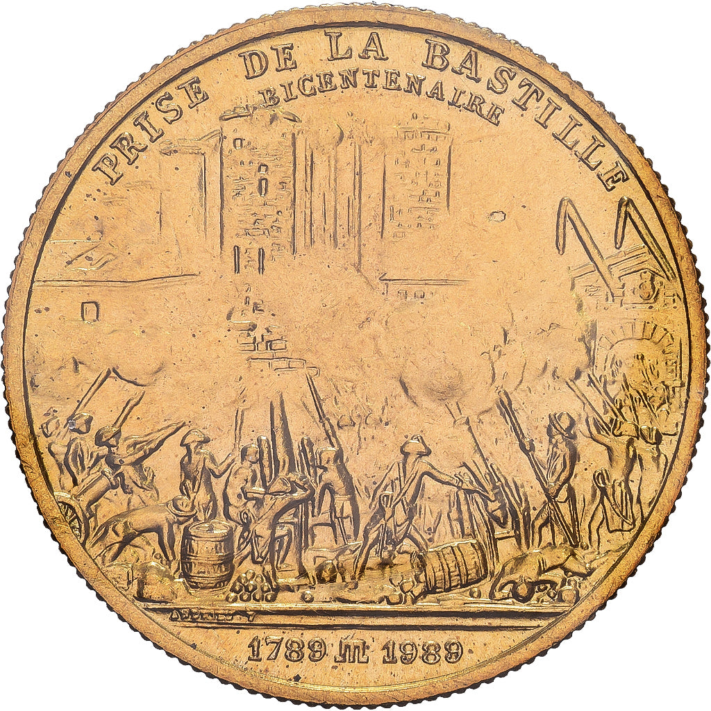 Francja, medal, Bicentenaire de la Révolution Française, 1980, MDP, Bronze