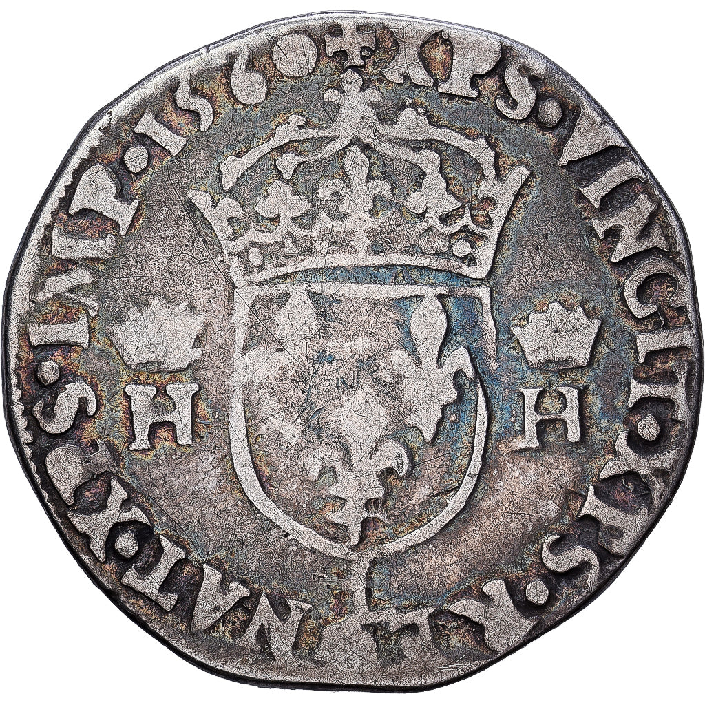 Frankreich, Henri II, Teston à la tête laurée, 1560, Bayonne, Silber, S