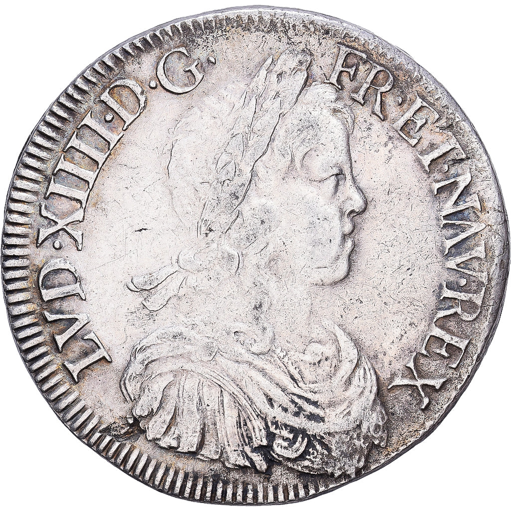 Frankreich, Louis XIV, Écu à la mèche longue, 1649, Nantes, Silber, S+