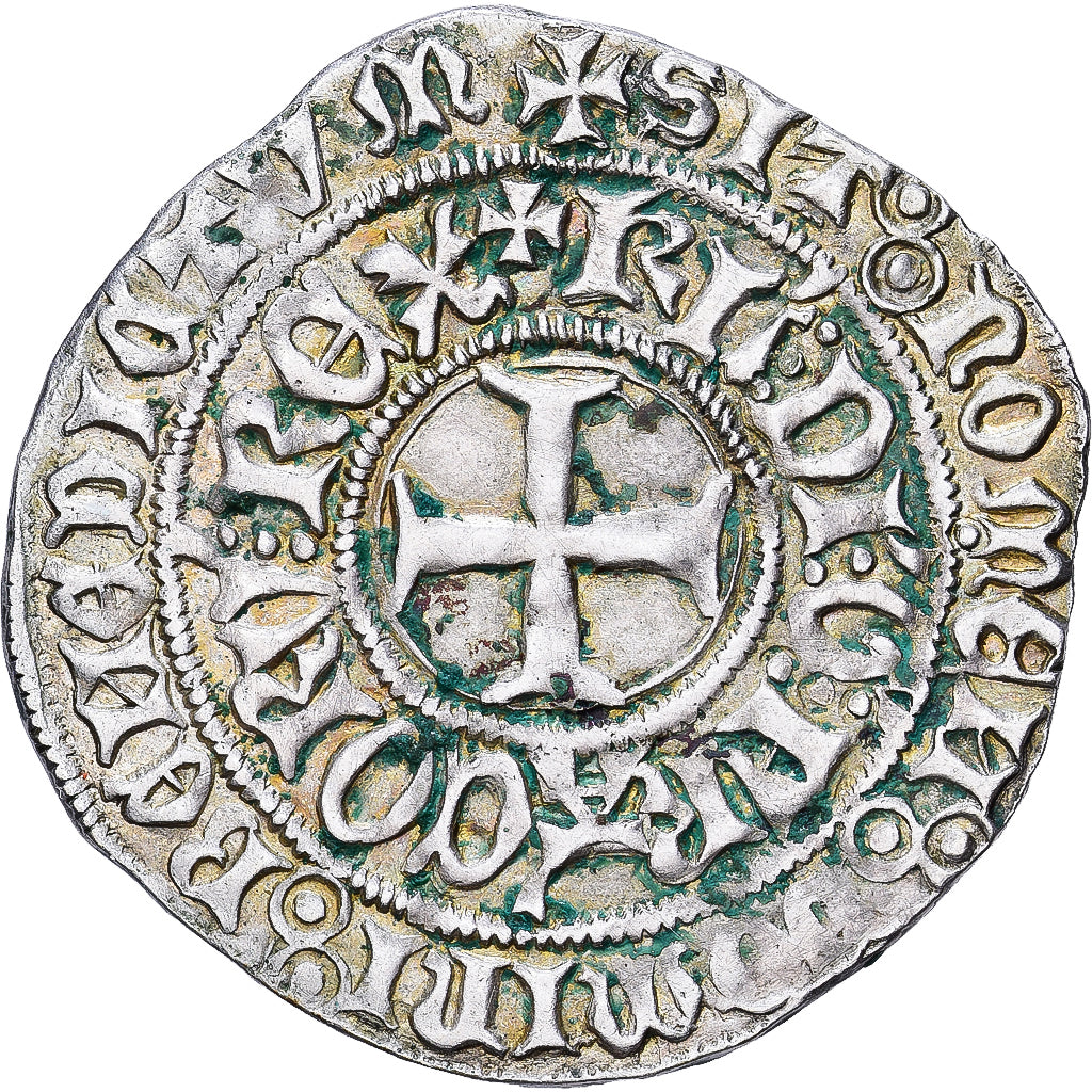 Francja, Charles VI, Gros aux lis, 1380-1422, Tours, Srebro, EF(40-45)