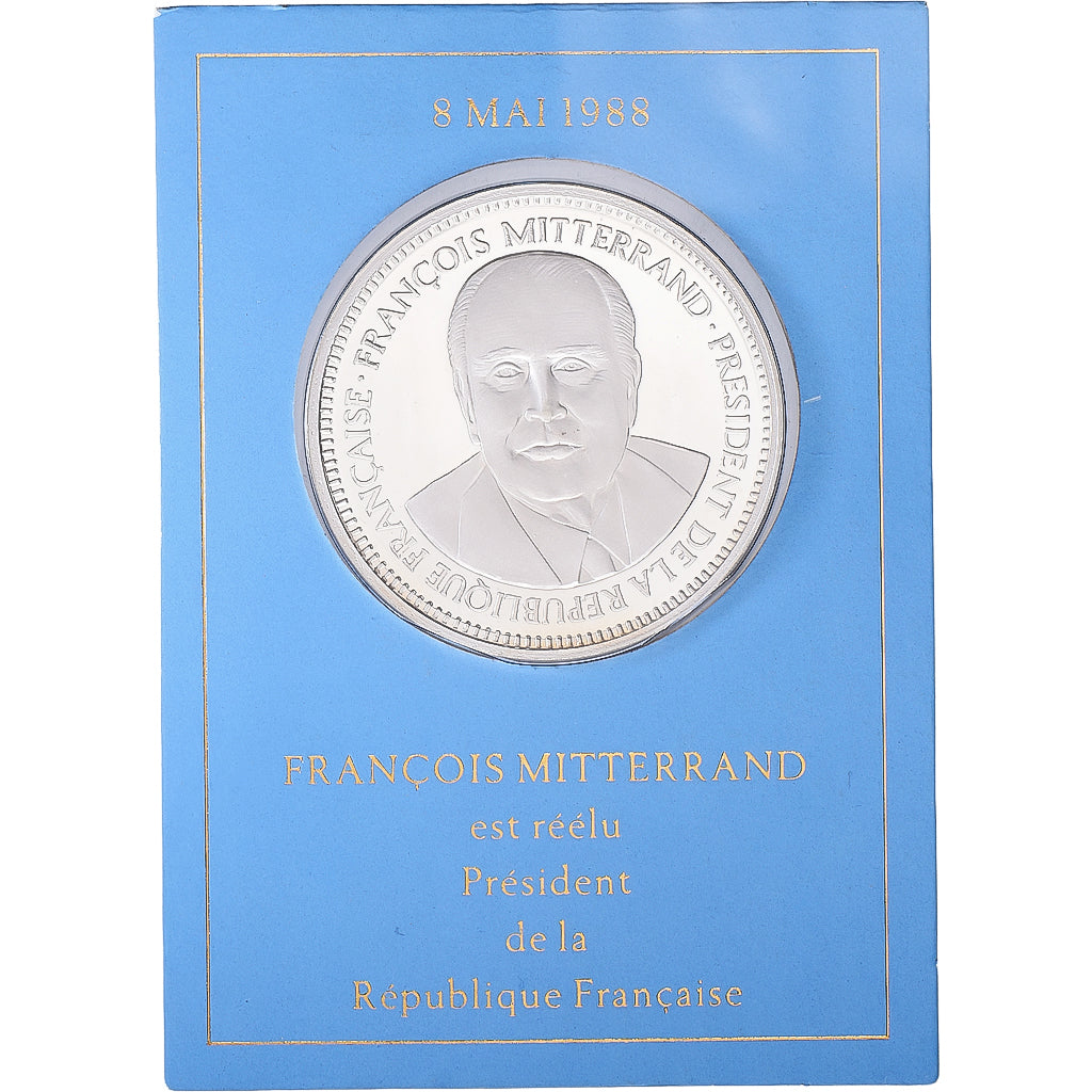 Francia, medaglia, 1988, Argento, François Mitterrand, FDC