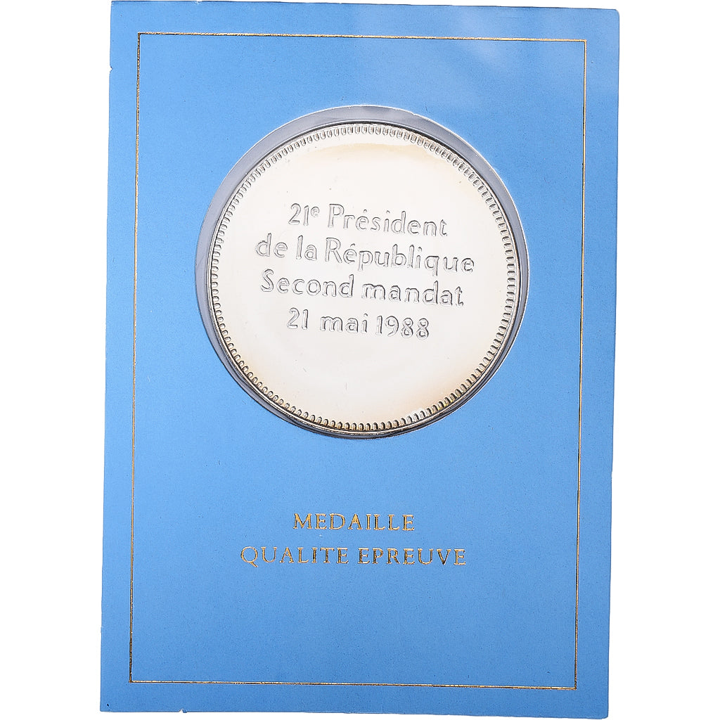 Francia, medaglia, 1988, Argento, François Mitterrand, FDC
