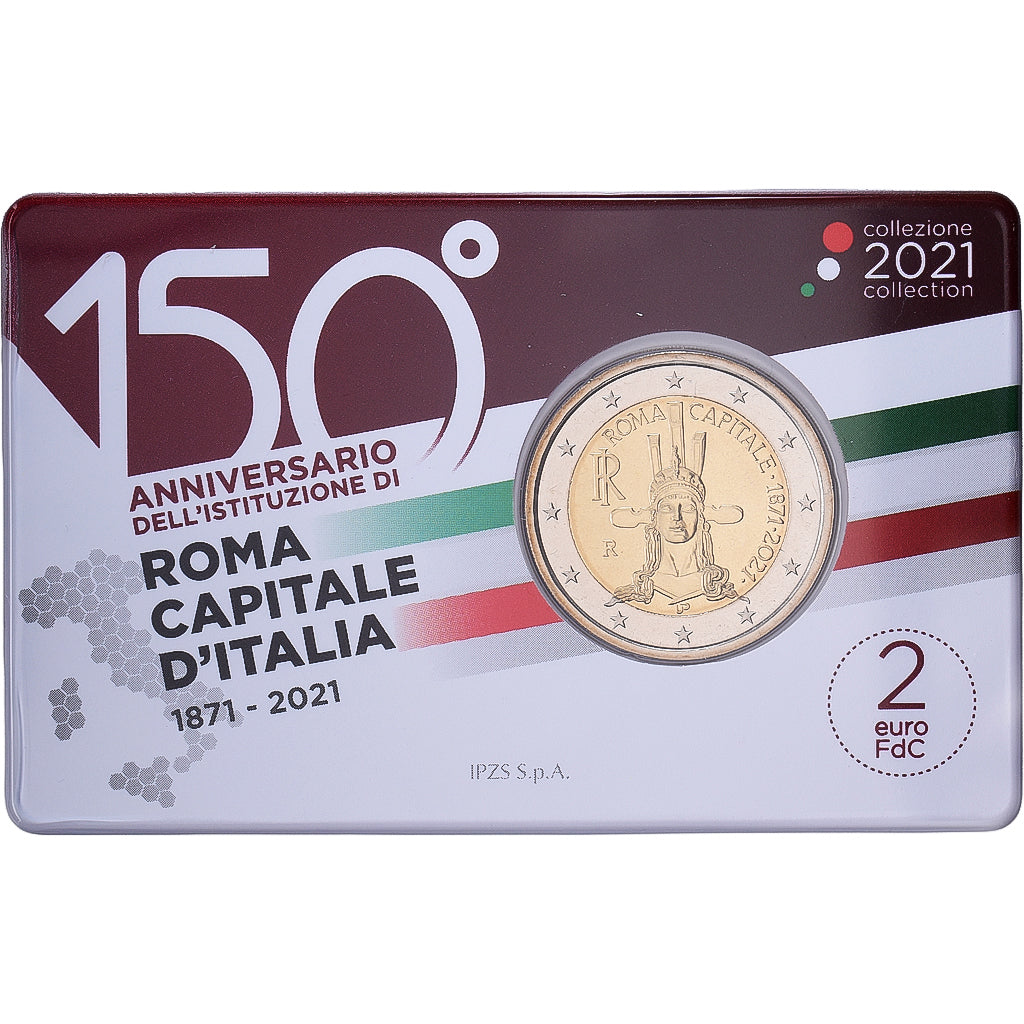 Italien, 2 Euro, Rome capital of Italy, FDC, 2021, Rome, Bi-Metallic, STGL