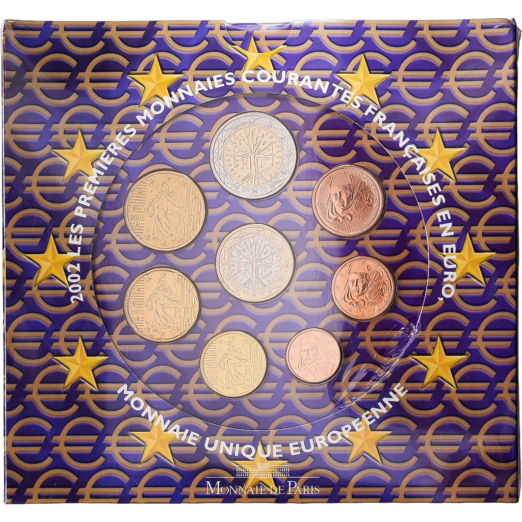 France, Set 1 ct. - 2 Euro, BU, 2002, MDP, MS(65-70)