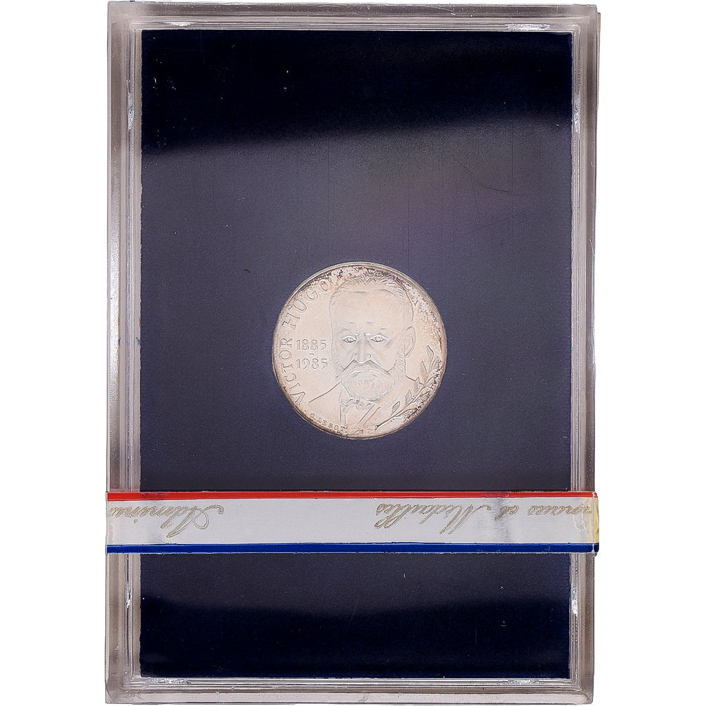 Francja, 10 Francs, Victor Hugo, 1985, MDP, Srebro, MS(65-70), Gadoury:819